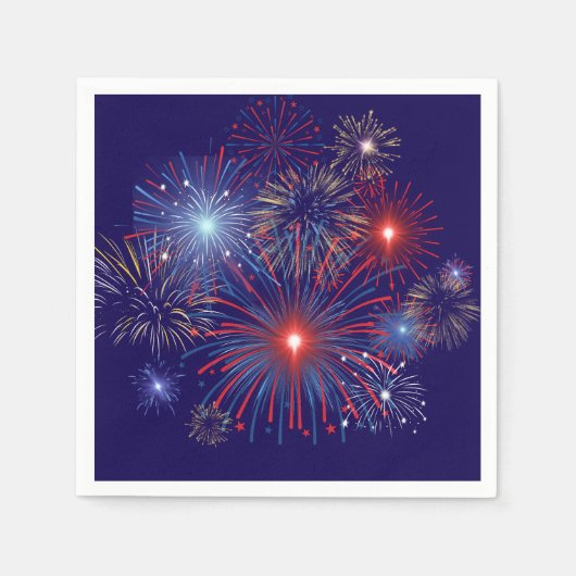 Serviette En Papier Feu d'artifice patriotique (Devant)