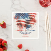 Serviette En Papier Feu d'artifice patriotique 4 juillet fête d'été (En situation)