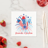 Serviette En Papier Feu d'artifice patriotique et liberté (En situation)
