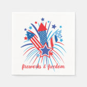 Serviette En Papier Feu d'artifice patriotique et liberté (Devant)