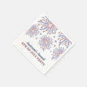 Serviette En Papier Feu d'artifice rouge et bleu 4 juillet (Coin)