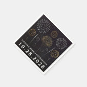 Serviette En Papier Feu d'artifice Thémé Noir Argent Mariage Napkins (Coin)