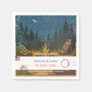 Serviette En Papier Feu de camp américain Freedom Trails Décor
