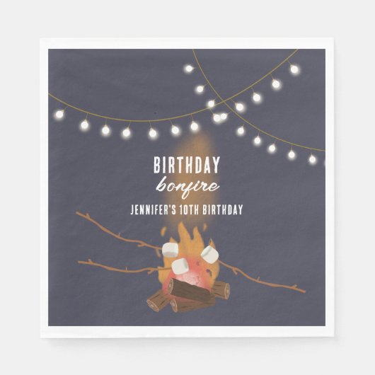 Serviette En Papier Feu de camp et Camping extérieur Feu de camp fête  (Devant)