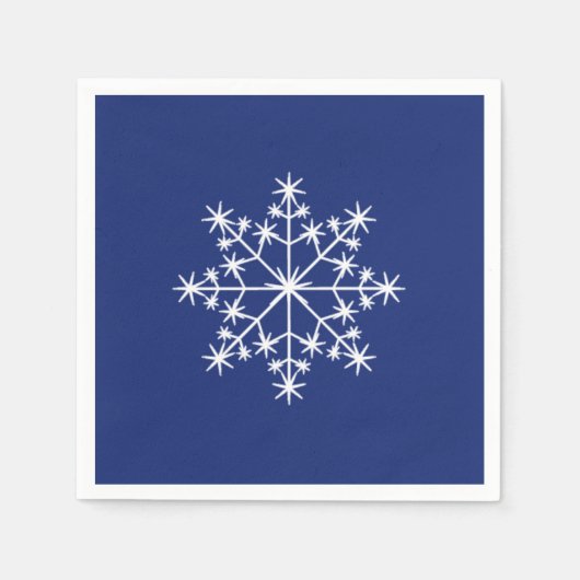 Serviette En Papier Feu de neige Noël Noël Fête bleue (Devant)