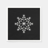 Serviette En Papier Feu de neige Noël Noël Fête Noir Blanc (Devant)
