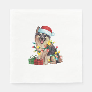 Serviette En Papier Feu de Noël Éclairage Santa Chapeau allemand Spitz