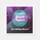 Serviette En Papier Feu Disco violet et rose fête d'anniversaire (Devant)