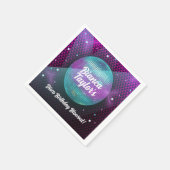 Serviette En Papier Feu Disco violet et rose fête d'anniversaire (Coin)