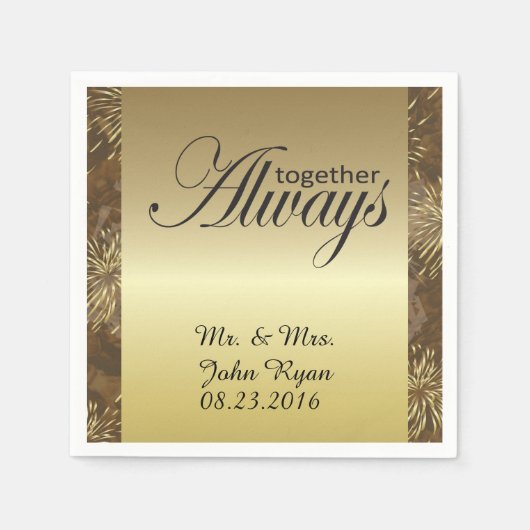 Serviette En Papier Feu d'Mariage d'or (Devant)