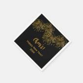 Serviette En Papier Feu d'or noir Bonne fête du Nouvel An (Coin)