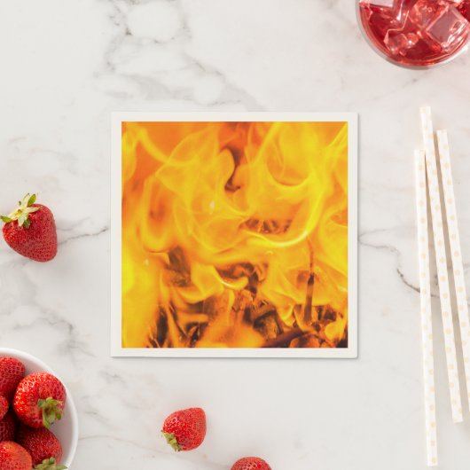 Serviette En Papier Feu et flammes (En situation)
