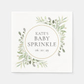 Serviette En Papier Feuillage aquarelle Baby Shower (Devant)