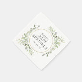 Serviette En Papier Feuillage aquarelle Baby Shower (Coin)