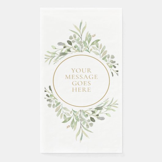 Serviette En Papier Feuillage de botanique doré personnalisé (Devant)