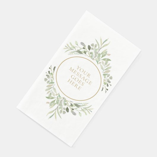 Serviette En Papier Feuillage de botanique doré personnalisé (Coin)