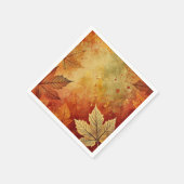 Serviette En Papier Feuillage de chute rustique Découpage d'encre désa (Coin)