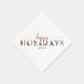 Serviette En Papier Feuillage de fête Joyeuses Fêtes Service du dîner  (Coin)