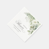 Serviette En Papier Feuillage de verdure de eucalyptus de mariage (Coin)