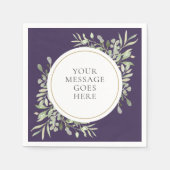 Serviette En Papier Feuillage de verdure d'eucalyptus Gold Violet (Devant)