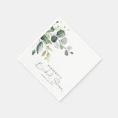 Serviette En Papier Feuillage de verdure Élégant Shower de mariage (Coin)