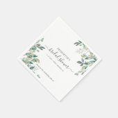 Serviette En Papier Feuillage d'eucalyptus Script Verdure Enterrement  (Coin)
