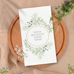 Serviette En Papier Feuillage personnalisé de verdure feuilles d'eucal