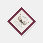 Serviette En Papier Feuillage rustique, fête de mariage à fleurs et ce (Coin)