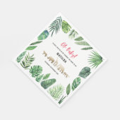 Serviette En Papier Feuillage tropical + animaux d'or baby shower (Coin)
