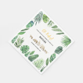 Serviette En Papier Feuillage tropical + animaux d'or baby shower (Coin)