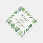 Serviette En Papier Feuillage tropical + animaux d'or baby shower (Coin)