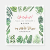 Serviette En Papier Feuillage tropical + animaux d'or baby shower (Devant)