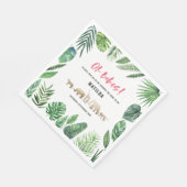 Serviette En Papier Feuillage tropical + animaux d'or baby shower (Coin)