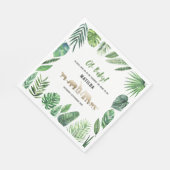 Serviette En Papier Feuillage tropical + animaux d'or baby shower (Coin)
