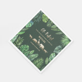 Serviette En Papier Feuillage tropical + animaux d'or baby shower (Coin)