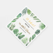 Serviette En Papier Feuillage tropical + animaux d'or baby shower (Coin)