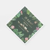 Serviette En Papier Feuillage tropical + baby shower jumeau d'animaux  (Coin)