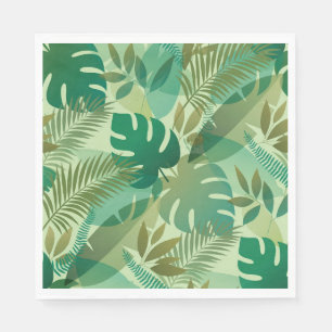 Serviette En Papier Feuillage Tropical Feuilles Vertes Aériennes