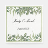 Serviette En Papier Feuillage vert Feuille rustique (Devant)