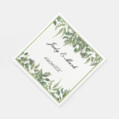 Serviette En Papier Feuillage vert Feuille rustique (Coin)