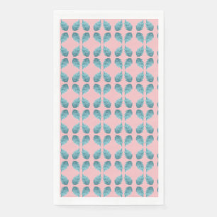 Serviette En Papier Feuille bleue verte - Motif botanique