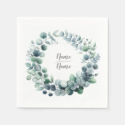 Serviette En Papier Feuille Botanique d'Eucalyptus (Devant)