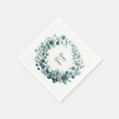 Serviette En Papier Feuille Botanique d'Eucalyptus (Coin)