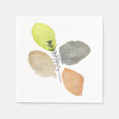 Serviette En Papier Feuille d'aquarelle esthétique moderne (Devant)