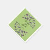 Serviette En Papier Feuille d'aquarelle violette Mariage (Coin)