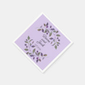 Serviette En Papier Feuille d'aquarelle violette Mariage (Coin)