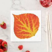 Serviette En Papier Feuille d'Aspen rouge et jaune #10 (En situation)