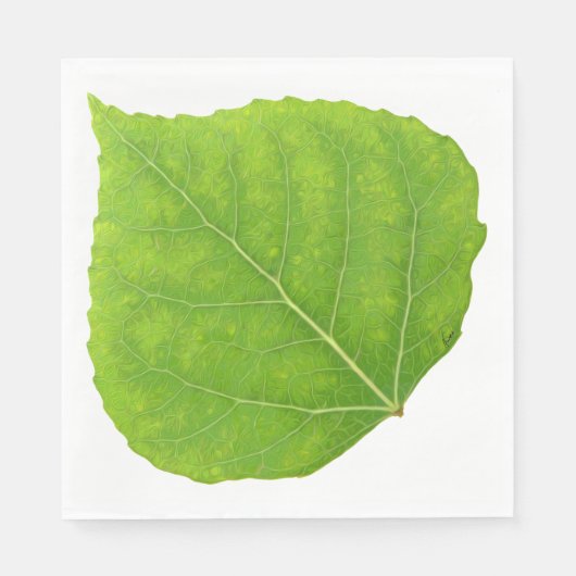 Serviette En Papier Feuille d'Aspen vert #11 (Devant)