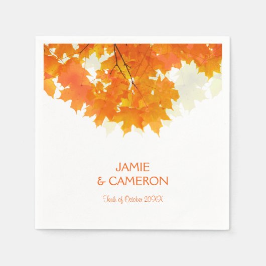 Serviette En Papier Feuille d'automne Maple Mariage Mariage (Devant)