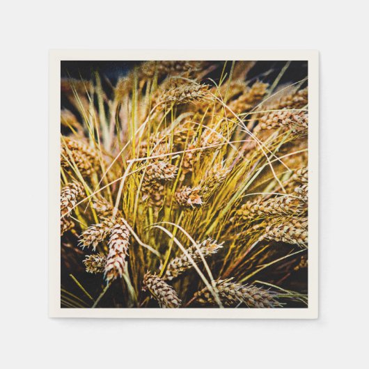 Serviette En Papier Feuille De Blé - Merci (Devant)